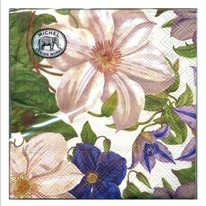 Michel Design Works Clematis Cocktail Beverage Napkins, Package of 20